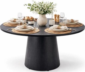 Czarny okrągły stół na jednej nodze E0-Z63