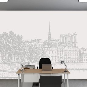 Fototapeta - Rysunek miasta (196x136 cm)