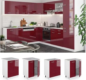 Szafki kuchenne czerwony połysk 60x46x81.6 r-line