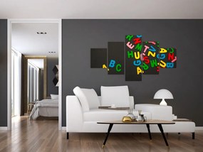 Obraz - kolorowe litery (125x70 cm)