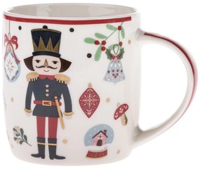 Biały porcelanowy kubek ze świątecznym motywem 370 ml Jolly – Dakls