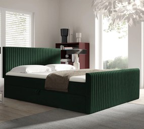 Zielone welurowe łóżko pikowane 5 rozmiarów L2-W14