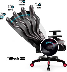 Fotel gamingowy młodzieżowy Diablo X-One 2.0 Small Size, kolor czarno-czerwony