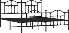 Czarne metalowe łóżko małżeńskie 180x200cm L2-B61