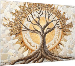 Obraz – Złote drzewo życia w mozaice (70x50 cm)