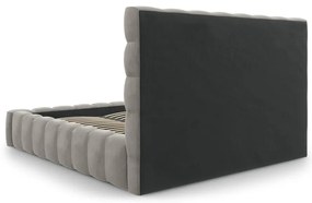 Jasnoszare tapicerowane łóżko dwuosobowe ze schowkiem i stelażem 180x200 cm Bali – Cosmopolitan Design