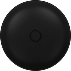 Umywalka ceramiczna nablatowa okrągła czarna bez otworu na baterię 38 cm MOLIS BLACK