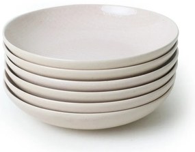 Kremowe głębokie kamionkowe talerze zestaw 6 szt. ø 20 cm – Hermia
