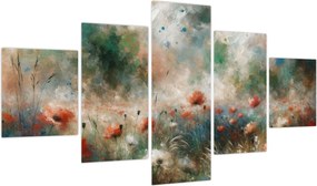 Obraz – Abstrakcja pola z makami (125x70 cm)