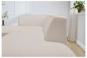 Beżowy narożnik modułowy z materiału bouclé (lewostronny/w kształcie litery L) Megeve – Bobochic Paris