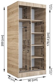 Korpus szafy MODUO COMFORT 90 dąb sonoma MKPOL