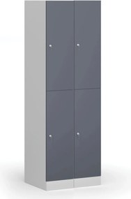 Szafka skrytkowa S1, 2 schowki, 1850 x 300 x 500 mm, zamek cylindryczny, drzwi beżowe