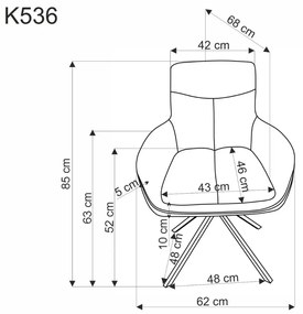 Krzesło tapicerowane K536 oliwkowe obracane HALMAR