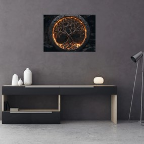 Obraz na szkle – Drzewo życia w lawie I. (70x50 cm)