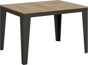 Stół rozkładany 120/224x90 cm Flame Evolution dąb naturalny rama i nogi antracytowe