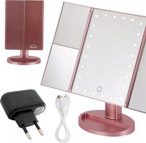 Lusterko PREMIUM Do MAKIJAŻU Kosmetyczne Rozkładane Powiększane ŚWIATŁA LED