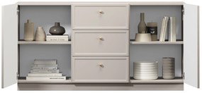 Komoda Lorini 150 cm z szufladami - kaszmir / złote uchwyty