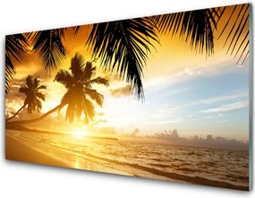 Szkło do Kuchni na Ścianę Tropikalny Raj pod Palmami