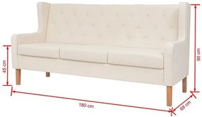 Trzyosobowa sofa Isobel 3C - kremowobiała