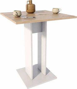 Stolik kwadratowy barowy dąb artisan + biały P7-K85