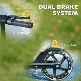 AIYAPLAY Hulajnoga dziecięca, podwójne hamulce, metalowa rama, podpórka, składana, 3-8 lat, Schwarz