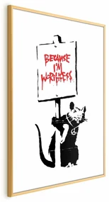 Plakat Worthless 40x60 cm z ramą złotą bez marginesu ARTGEIST B