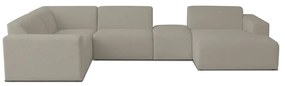 Jasnobrązowy narożnik z materiału bouclé (w kształcie litery U) Roxy – Scandic