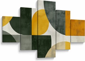 Obraz - Abstrakcja w oliwkowym kolorze (125x70 cm)