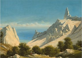 Obraz - Georg Emil Libert, View of Sommerspiret, the Cliffs of Møn, reprodukcje (70x50 cm)