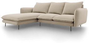 Beżowa sofa narożna Cosmopolitan Design Vienna, lewostronna