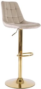 Beżowy hoker z podnóżkiem na złotej nodze - Rofa