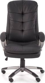 Wygodny fotel biurowy z czarnej ekoskóry Preston