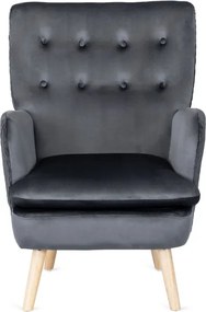 Fotel Uszak Wypoczynkowy SANTOS Szary Welurowy Nowoczesny Loft