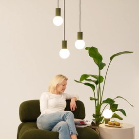 Lampa biurkowa HALO zielona oliwka ryflowana SOLLUX  LIGHTING