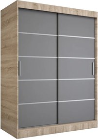 Szafa przesuwna dąb sonoma + antracyt 150 cm L2-D16