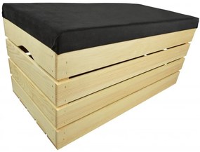 Pufa kufer skrzynia drewniana sosnowa siedzisko 80cm naturalna