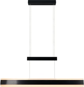 Lampa wisząca LED w kolorze matowej czerni z metalowym kloszem Arcola – Trio