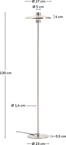 Lampa stojąca w kolorze srebra z metalowym kloszem (wysokość 130 cm) Nuvira – Kave Home