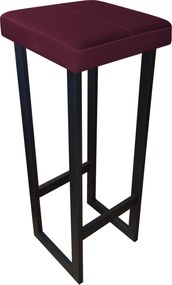 Hoker ALEX krzesło barowe tkanina Welur podstawa metalowa : Kolor Stelaża - Czarny , Kolor tkaniny - VELVET - MG02, Wysokość - 90 cm