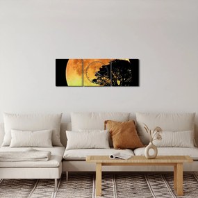 Obraz cieni w świetle księżyca (z zegarem) (90x30 cm)