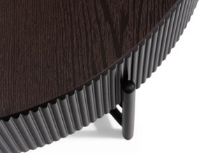 Stolik kawowy Corbi 80 cm do salonu - ciemny orzech / czarny mat
