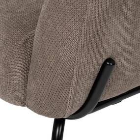 Szarobrązowy fotel z tkaniny szenilowej Classic – Ixia