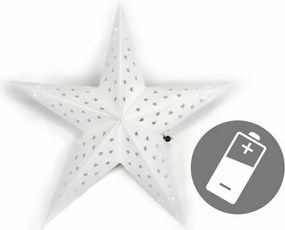 Świąteczna gwiazda z timerem,60 cm, 10 LED, biała