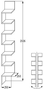 Czarna Narożna Półka Ścienna Ahmo 3X