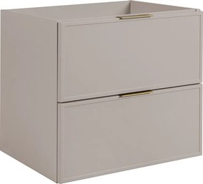 Szafka łazienkowa, kaszmir, złoty uchwyt, 46 x 60 x 57 cm