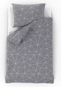 Kvalitex Bawełniana pościel Nordic Grid szary, 140 x 220 cm, 70 x 90 cm