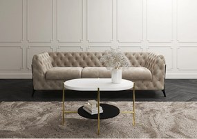 Stolik kawowy Dancan ARENA / złota podstawa / biały