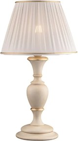 Fiorenza Ivory and gold lampa drewniana 1 światło z abażurem dm.35 H.62 Ø35 BL172-LM-AV