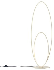 Designerska lampa podłogowa beżowa z wbudowaną diodą LED z 3-stopniową regulacją - BoomerangDesignerski Oswietlenie wewnetrzne