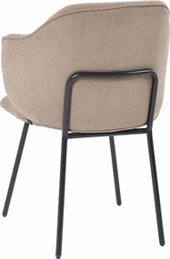 Beżowe sztruksowe krzesło metalowe tapicerowane H9-B40